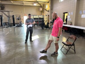 Photo of officer administering an SFST test