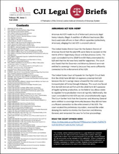 Front Page of the CJI Legal Briefs Fall 2025